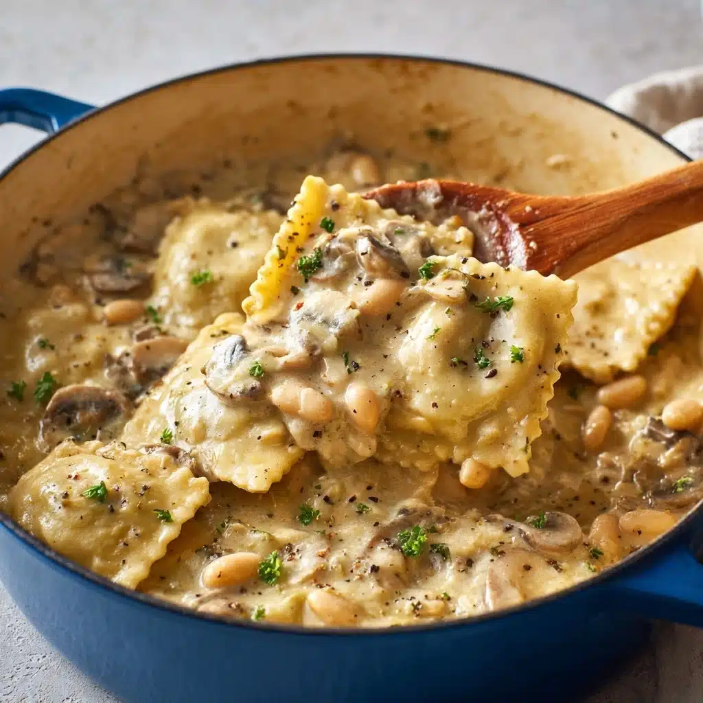 One-Pot Mushroom and White Bean Pasta Recipe - Recipe Image