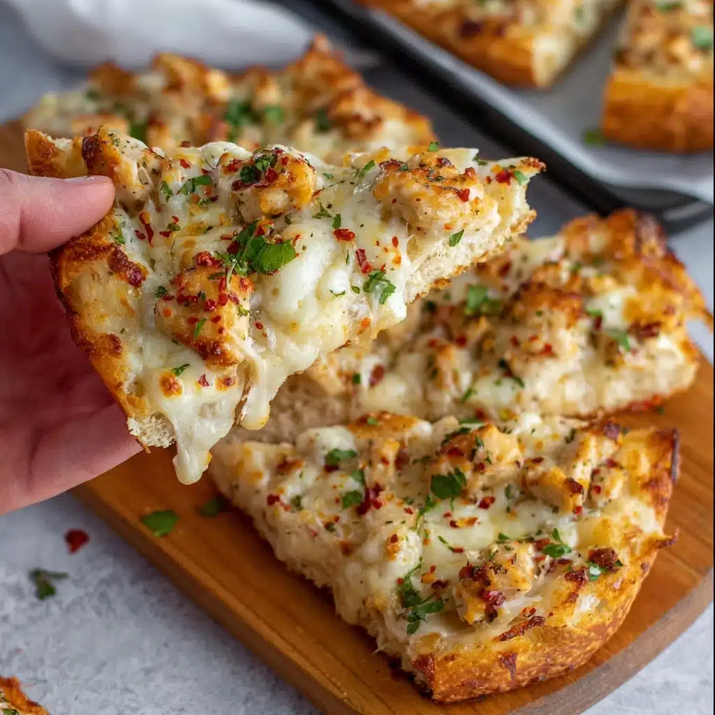 The Viral Chicken Alfredo Garlic Bread I'm Obsessed With Recipe - Recipe Image