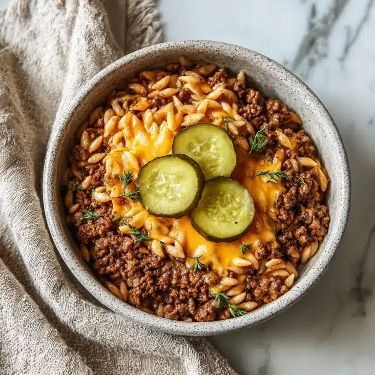 One-Pot Cheeseburger Orzo Skillet Recipe