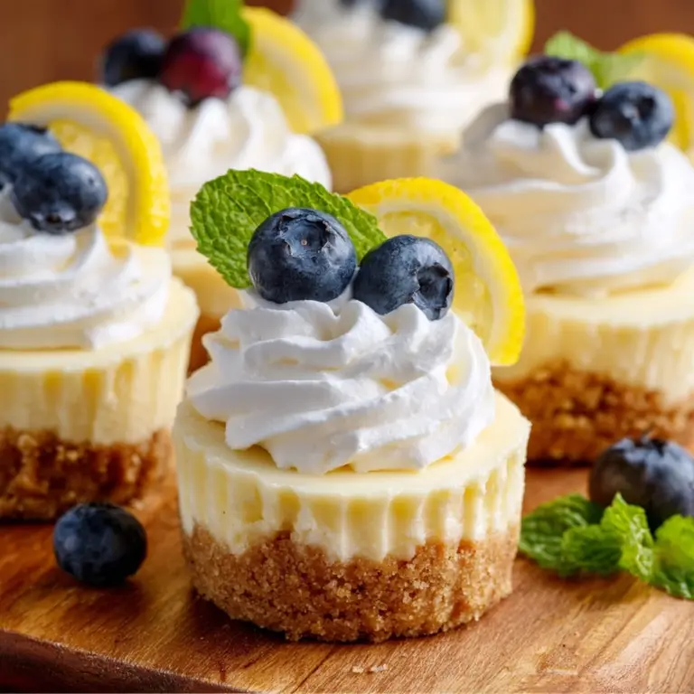 Juicy Mini Lemon Blueberry Cheesecakes Recipe