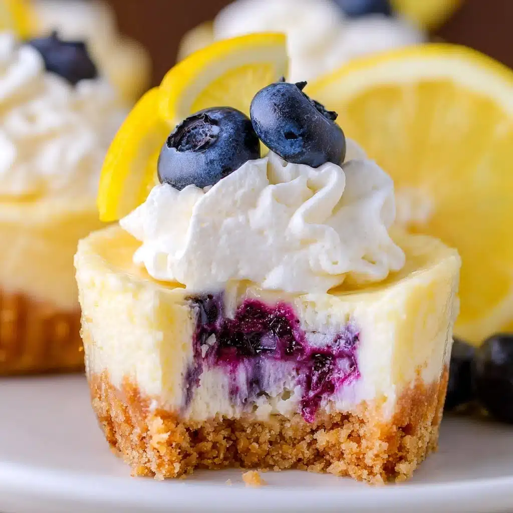 Juicy Mini Lemon Blueberry Cheesecakes Recipe - Recipe Image