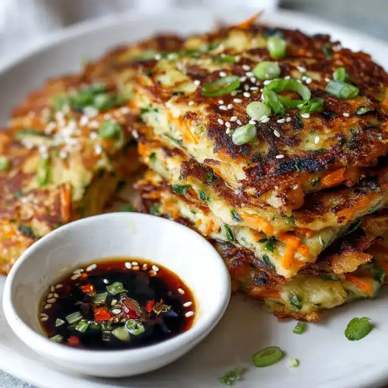 Crispy Vegetable Pancakes with Asian Dipping Sauce Recipe