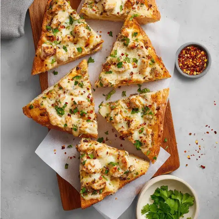 The Viral Chicken Alfredo Garlic Bread I'm Obsessed With Recipe