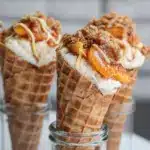 Peach Cobbler Cheesecake Cones Recipe
