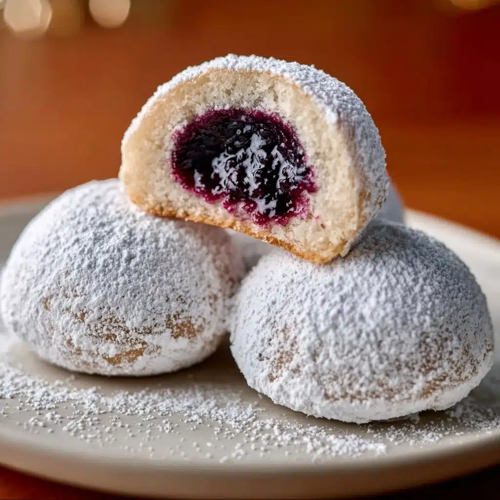 Bleuberry Filled Almond Snowball Cookies Recipe - Recipe Image