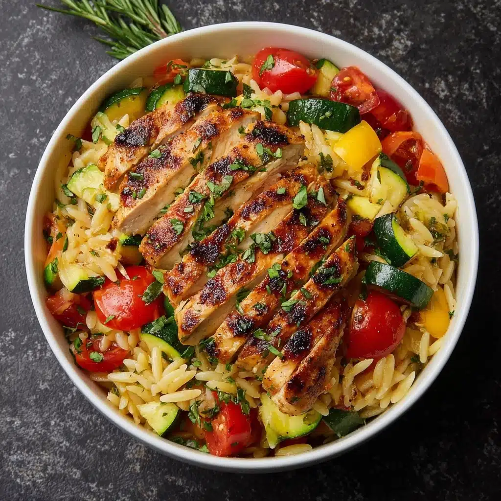 Easy Balsamic Chicken & Veggie Orzo Recipe - Recipe Image