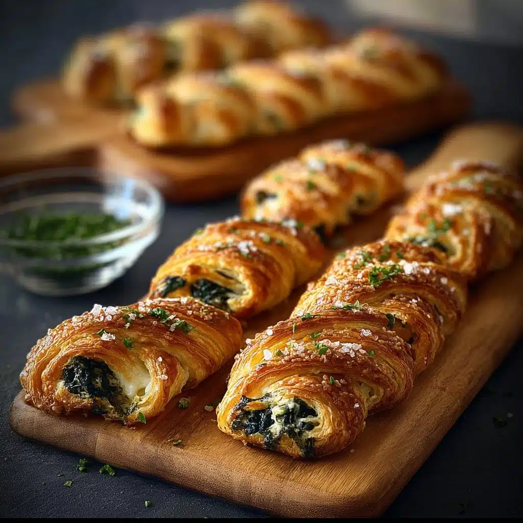 Spinach and Feta Puff Pastry Twists Recipe - Recipe Image