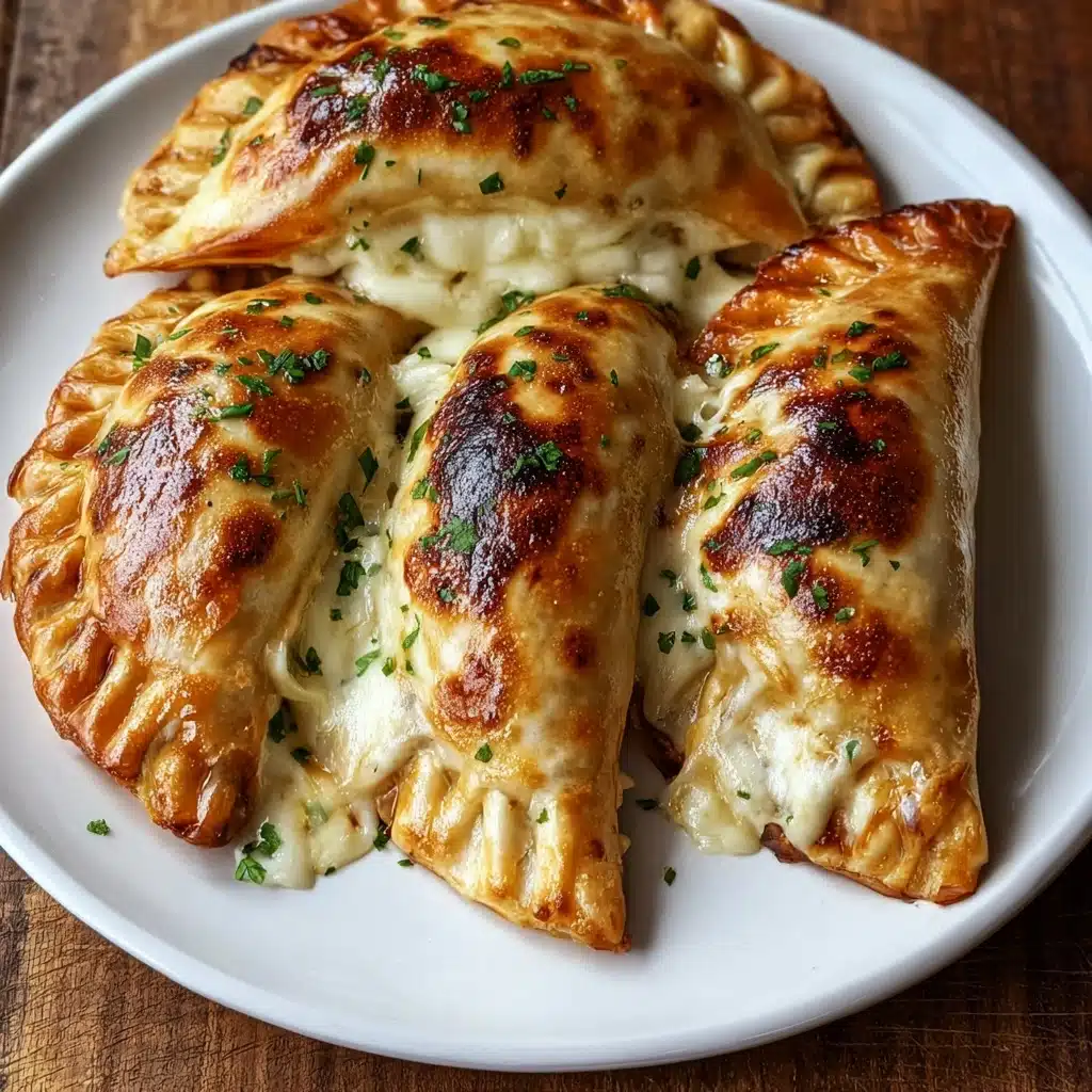 Crispy Cheesy Chicken Alfredo Calzones Recipe - Recipe Image