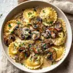 Ravioli in Creamy Mushroom Sauce Recipe