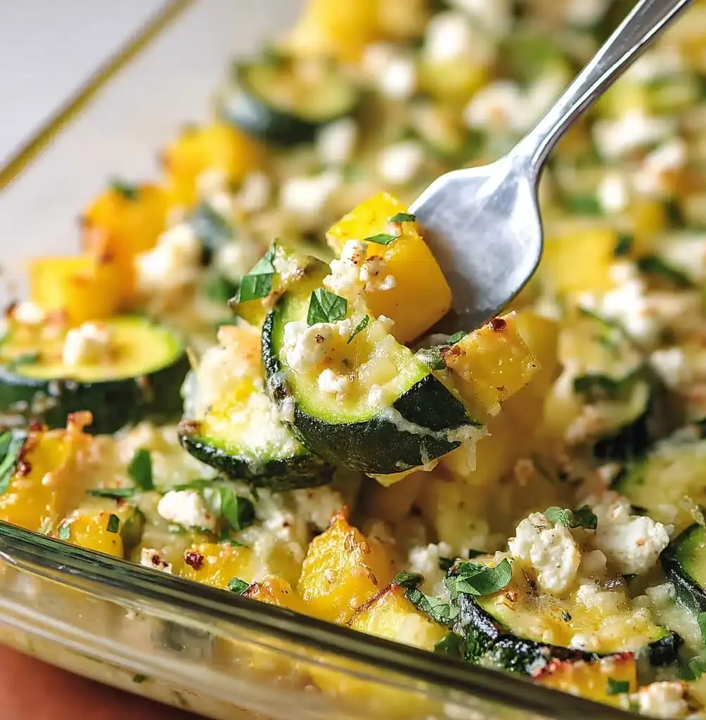 Baked Zucchini Spinach and Feta Casserole Recipe