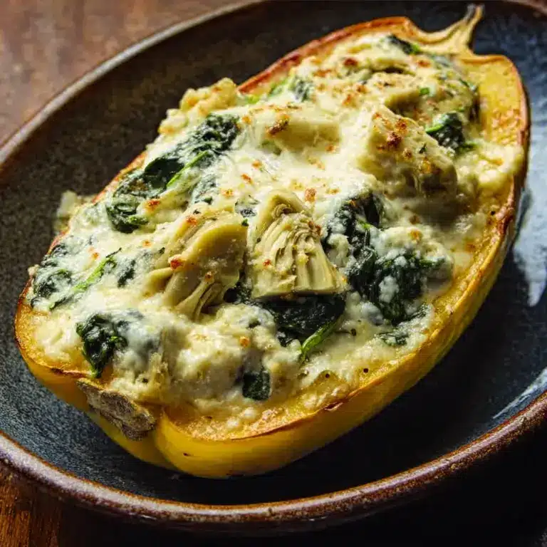 Spinach and Artichoke Stuffed Spaghetti Squash Recipe