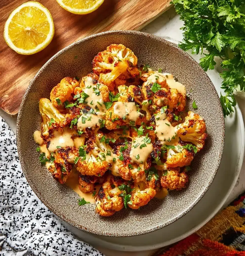Moroccan Cauliflower with Tahini-Honey Recipe
