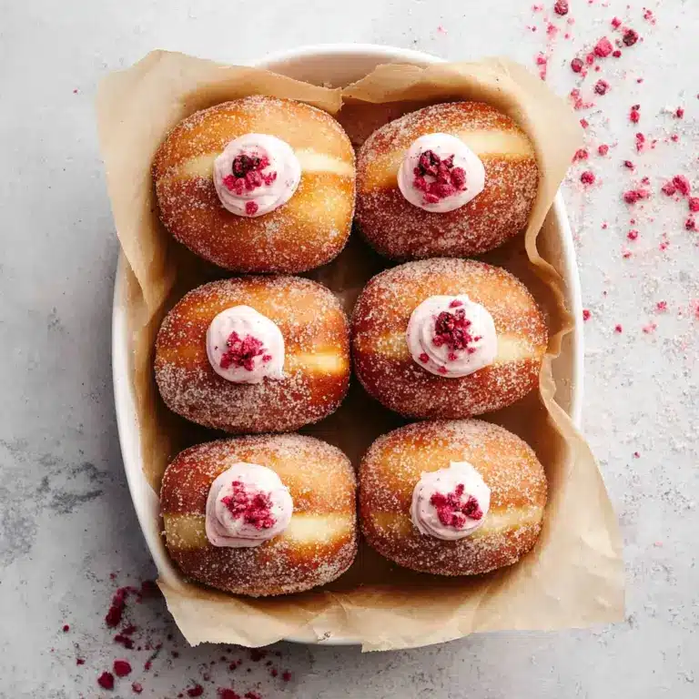 Raspberry cheesecake brioche doughnuts Recipe
