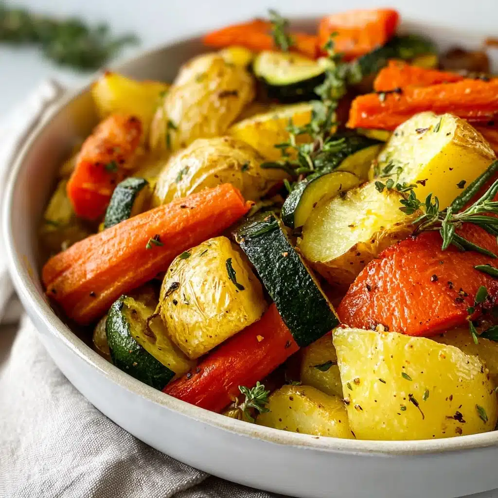 Garlic Herb Roasted Potatoes, Carrots, and Zucchini Recipe - Recipe Image