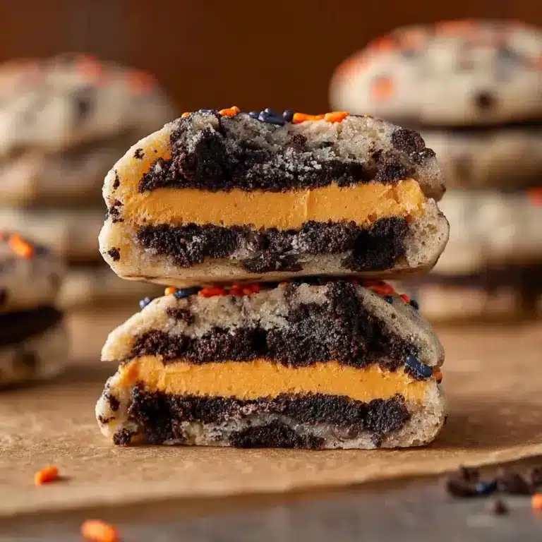Easy Halloween Oreo Stuffed Chocolate Chip Cookies Recipe