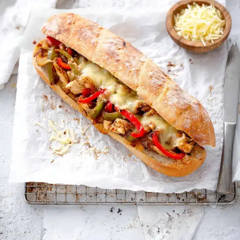 Healthy Crockpot Chicken Philly Cheesesteak Recipe