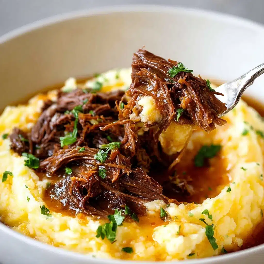 Tender Short Rib Ragu Over Silky Parmesan Mashed Potatoes Recipe - Recipe Image