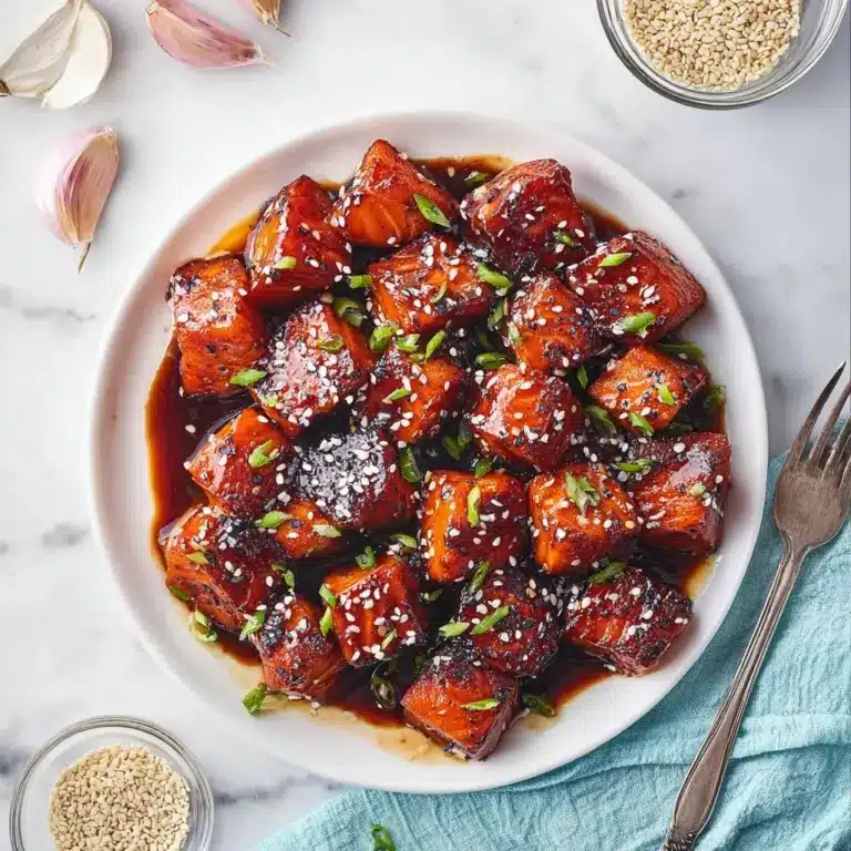 Honey Garlic Salmon Bites Recipe