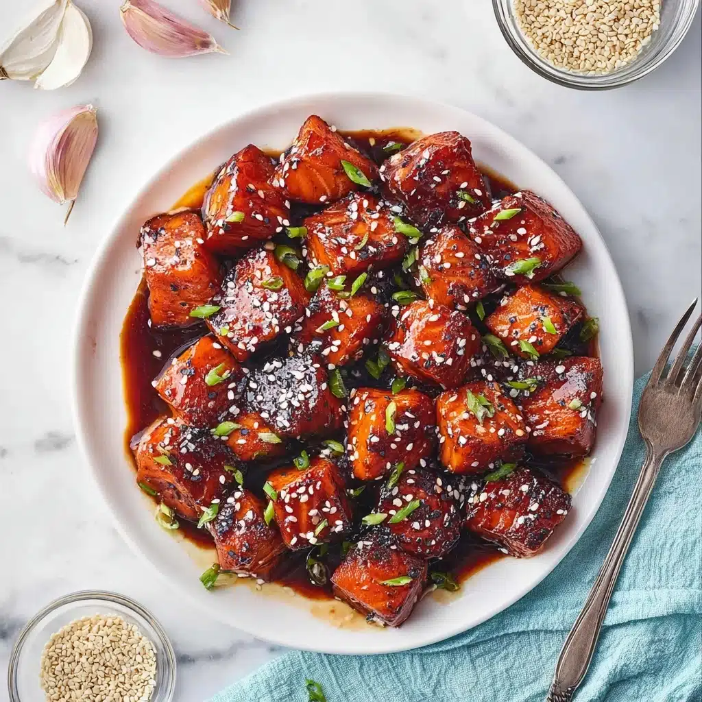 Honey Garlic Salmon Bites Recipe - Recipe Image