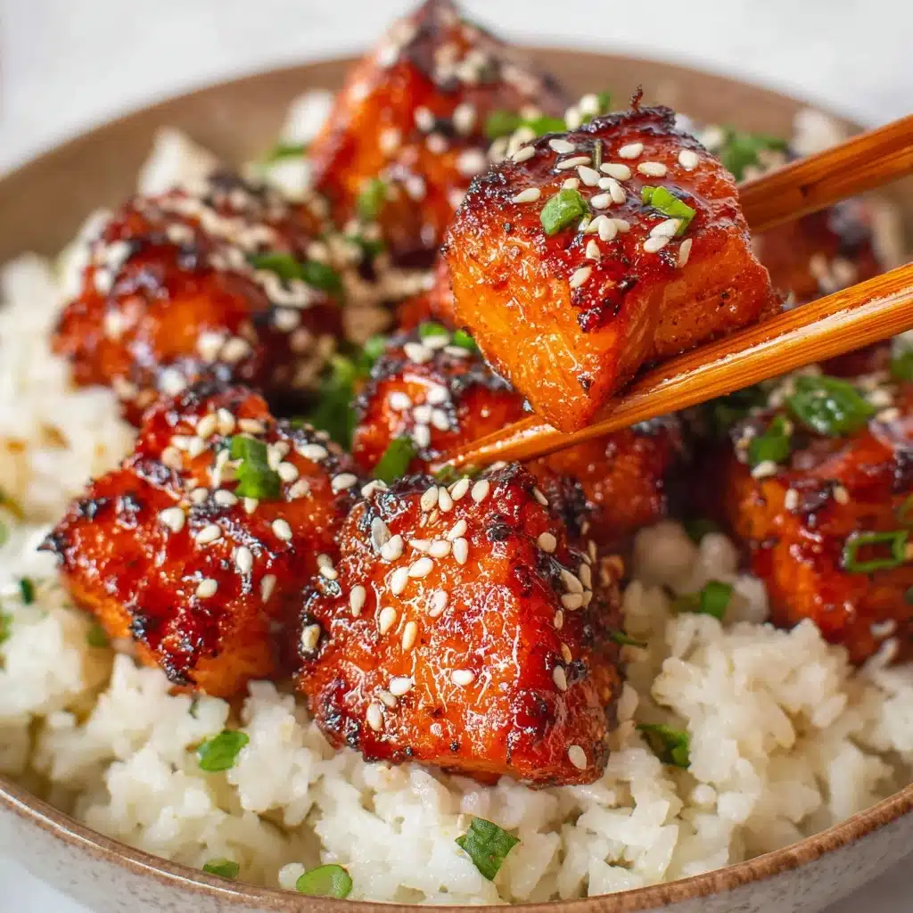 Honey Garlic Salmon Bites Recipe - Recipe Image