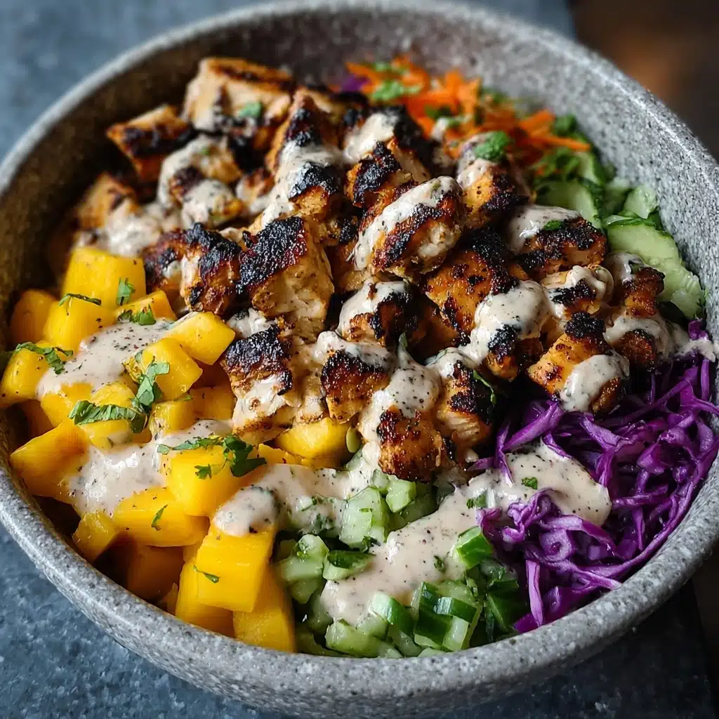 Jerk Chicken & Mango Slaw Bowls with Honey Lime Cream Recipe - Recipe Image