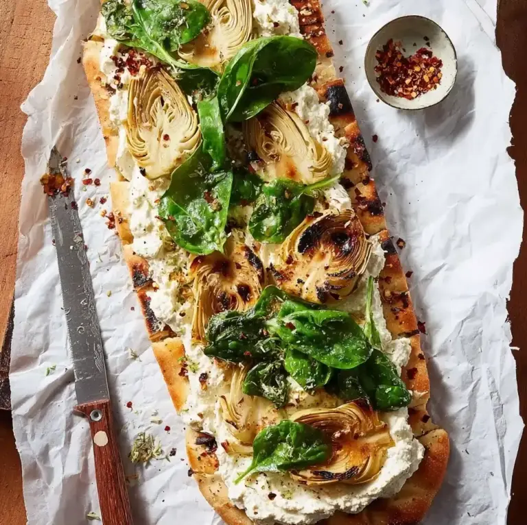 Grilled Flatbread Pizza with Artichoke, Ricotta and Lemon Recipe