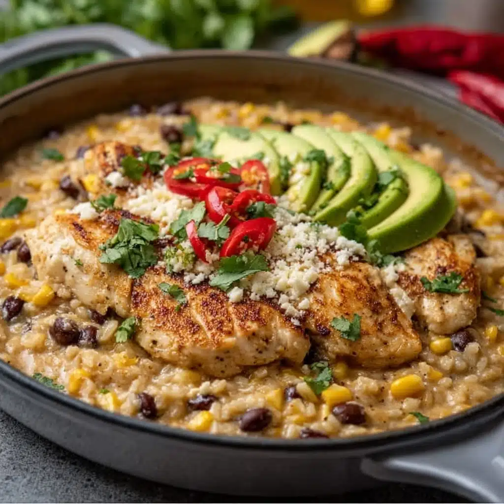 Salsa Verde Chicken & Rice Skillet Recipe - Recipe Image