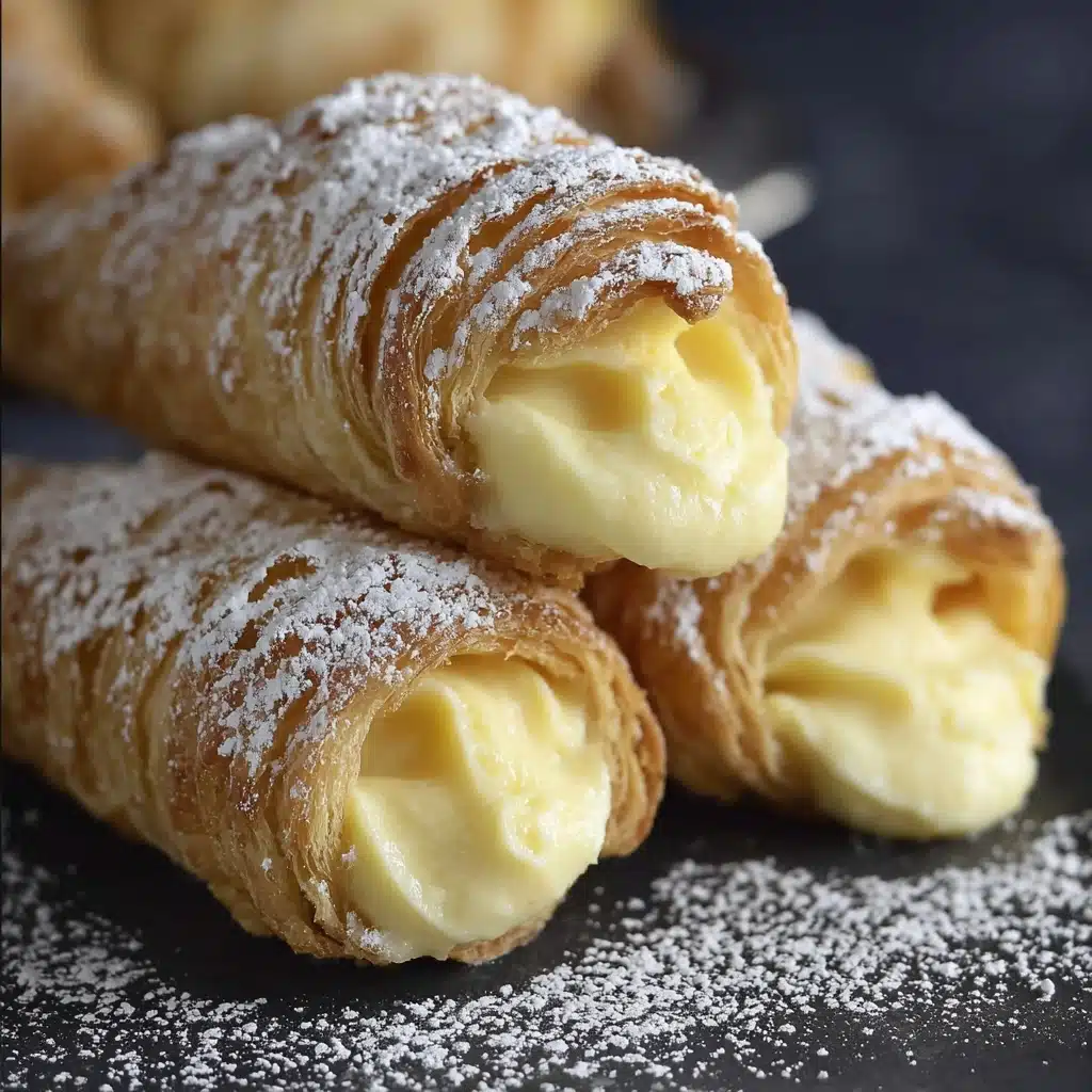Italian Cream Stuffed Cannoncini (Cream Horns) Recipe - Recipe Image