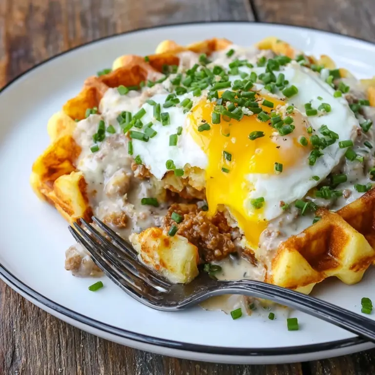 Cheddar Chive Waffles with Sausage Gravy Recipe
