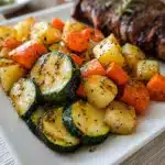 Garlic Herb Roasted Potatoes, Carrots, and Zucchini Recipe