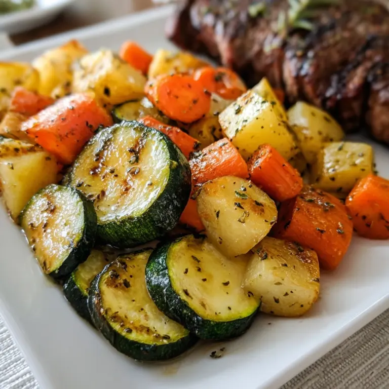 Garlic Herb Roasted Potatoes, Carrots, and Zucchini Recipe