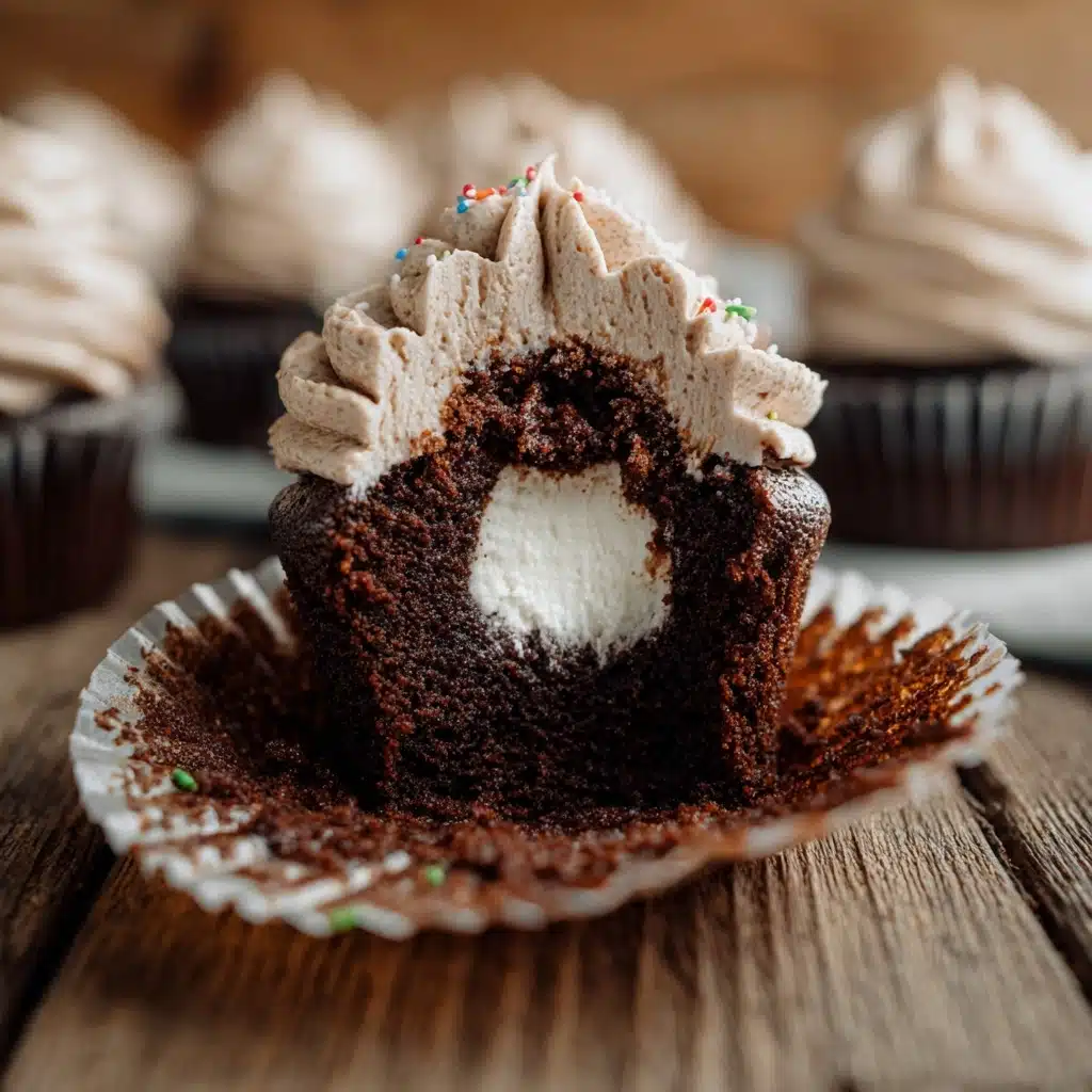 Swirled Chocolate Cupcakes with Creamy Chocolate Filling Recipe - Recipe Image