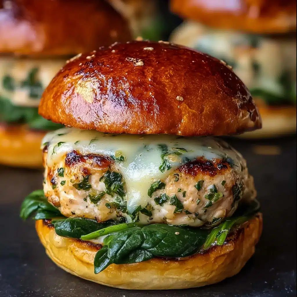 White Cheddar and Spinach Chicken Burgers Recipe - Recipe Image