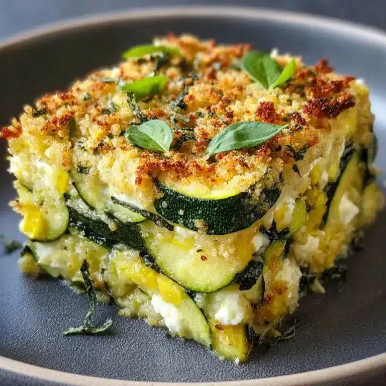 Baked Zucchini Spinach and Feta Casserole Recipe