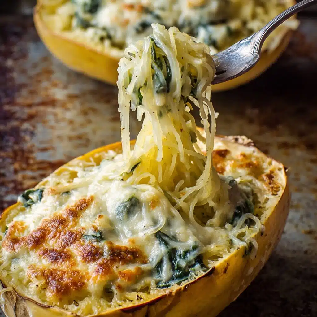 Spinach and Artichoke Stuffed Spaghetti Squash Recipe - Recipe Image