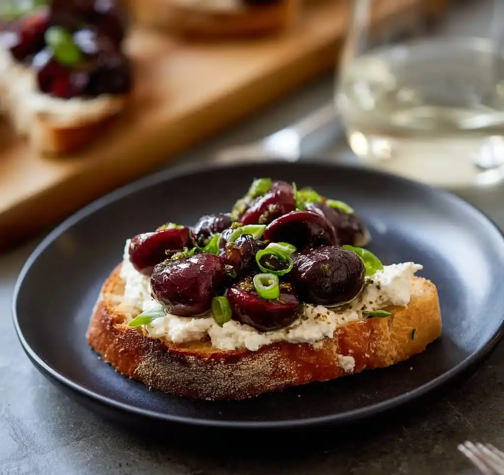 Burrata with Balsamic Cherries and Basil Recipe