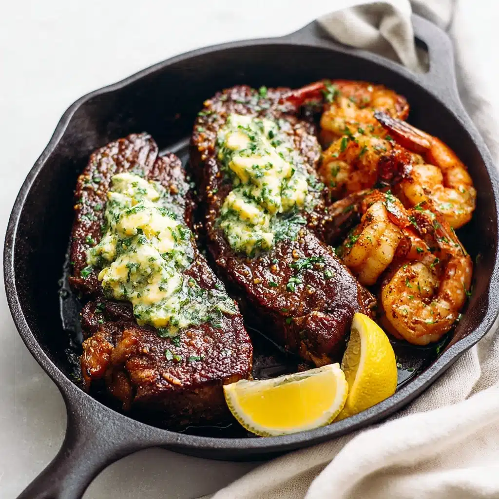 Savor the Sizzle: Indulge in Steak with Shrimp and Garlic Butter Potatoes
 - Recipe Image