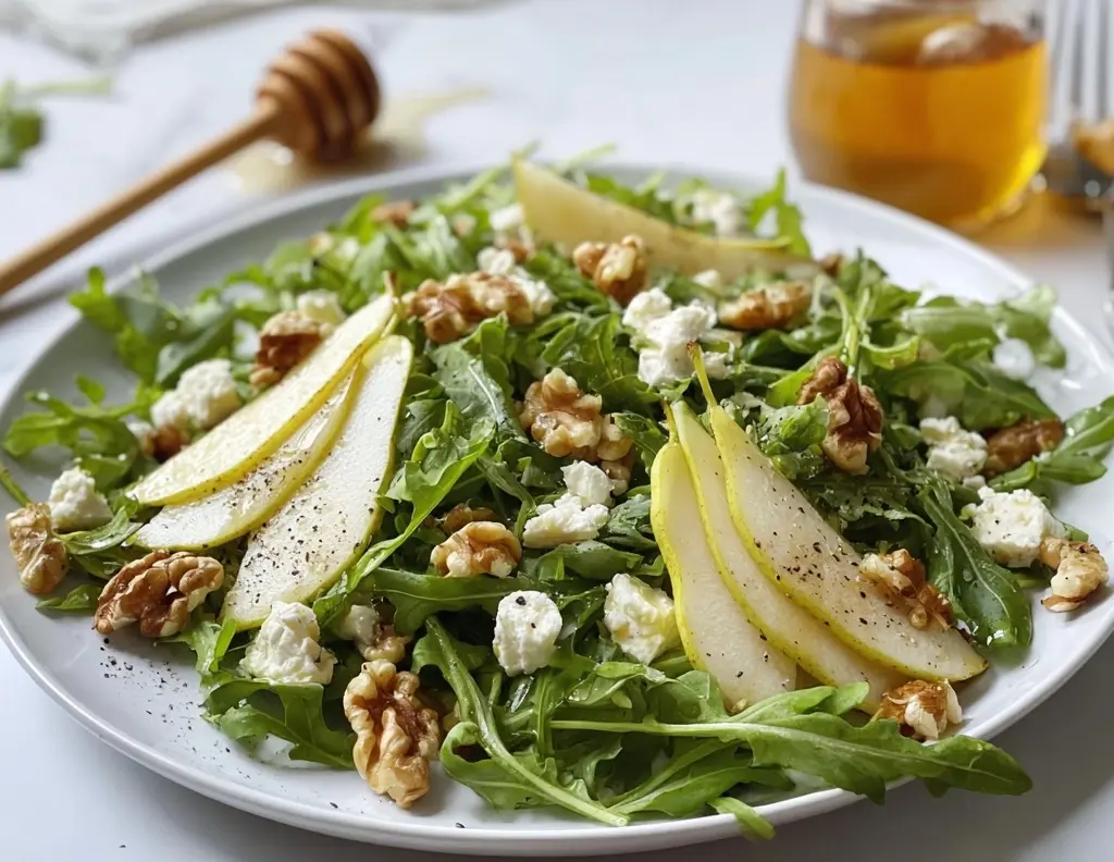 Pear and Arugula Salad with Honey Vinaigrette Recipe