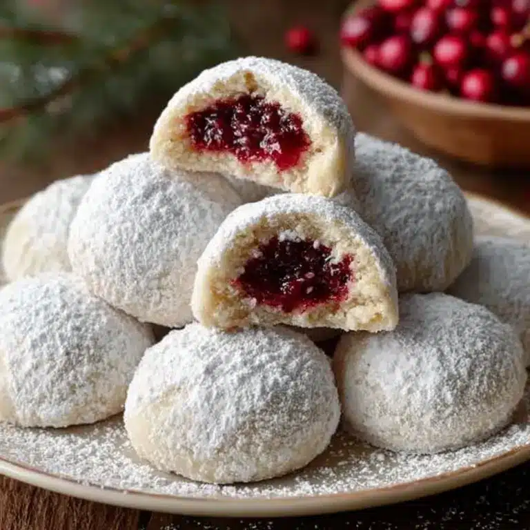 Bleuberry Filled Almond Snowball Cookies Recipe