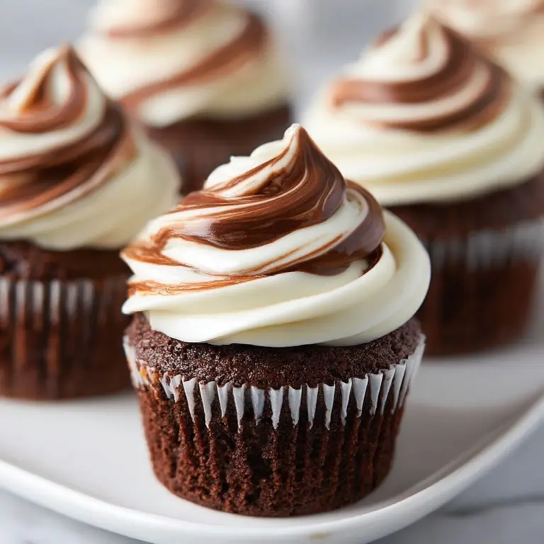 Swirled Chocolate Cupcakes with Creamy Chocolate Filling Recipe