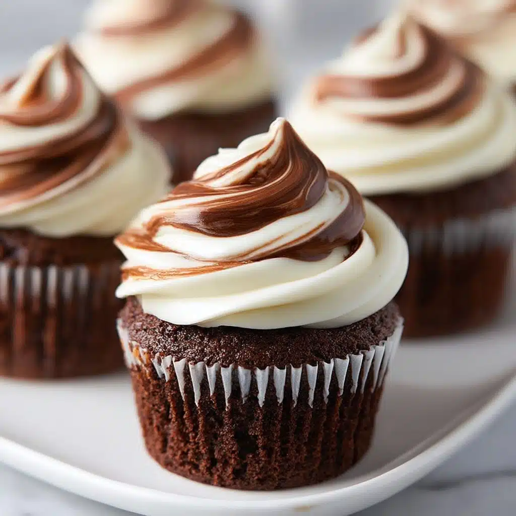Swirled Chocolate Cupcakes with Creamy Chocolate Filling Recipe - Recipe Image
