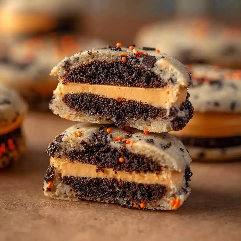 Easy Halloween Oreo Stuffed Chocolate Chip Cookies Recipe - Recipe Image