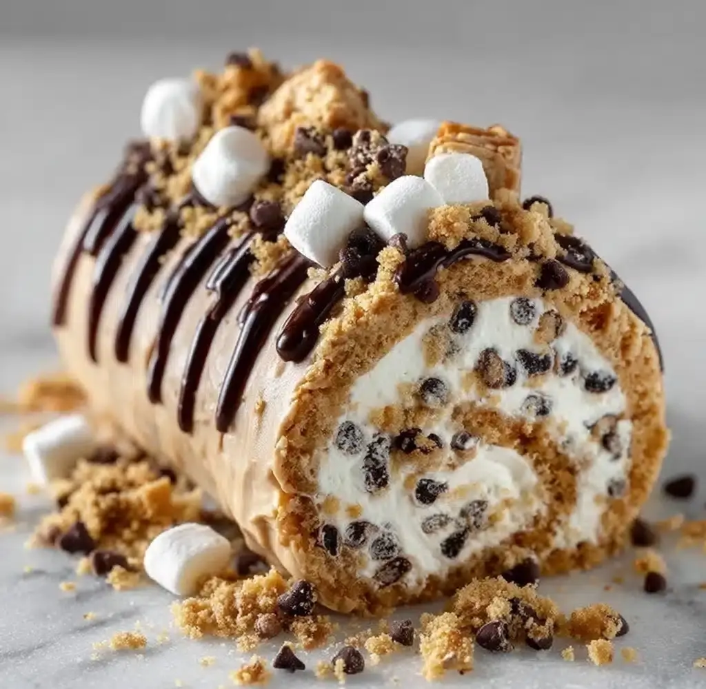 Smores Explosion Cookie Dough Ice Cream Roll: A Sweet Delight