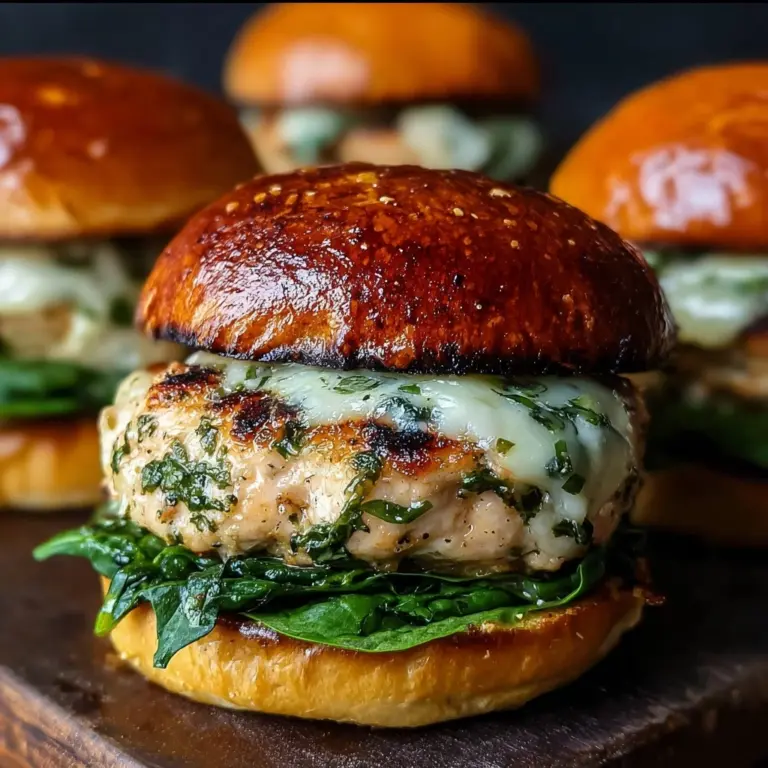 White Cheddar and Spinach Chicken Burgers Recipe