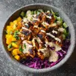 Jerk Chicken & Mango Slaw Bowls with Honey Lime Cream Recipe