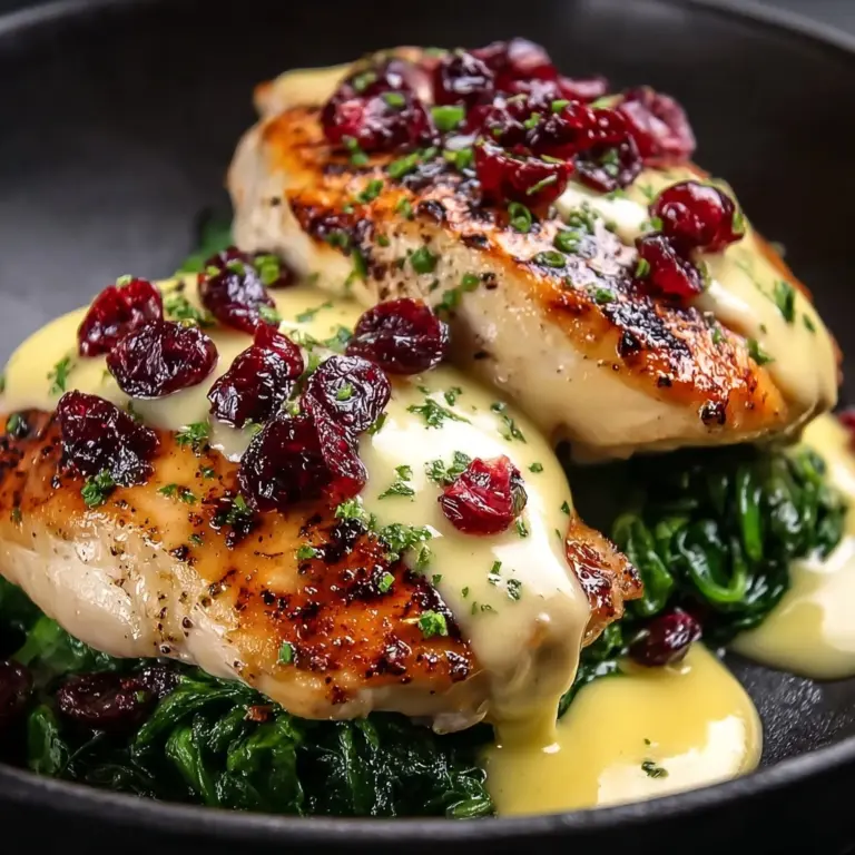 Cranberry & Spinach Stuffed Chicken Breasts with Brie Recipe