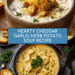 Hearty Cheddar Garlic Herb Potato Soup Recipe