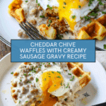 Cheddar Chive Waffles with Sausage Gravy Recipe