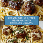 Garlic Butter Meatballs : Creamy Linguine Delight Recipe