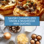 Caramelized Onion Mushroom Mini Quiches Recipe